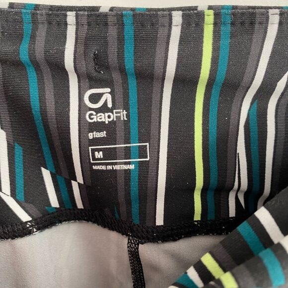 GAP Black and Blue Leggings with Artistic Design size M - Picture 2 of 3